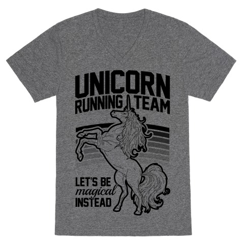 Unicorn Running Team V-Neck Tee Shirt