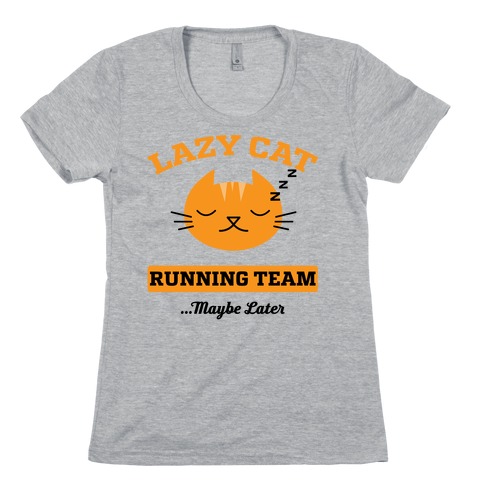 Lazy Cat Running Team Womens T-Shirt