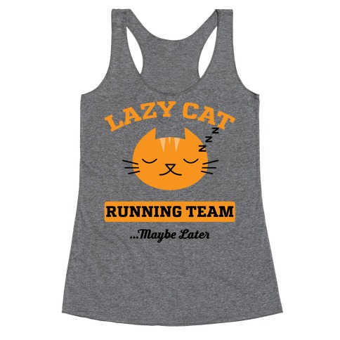 Lazy Cat Running Team Racerback Tank Top