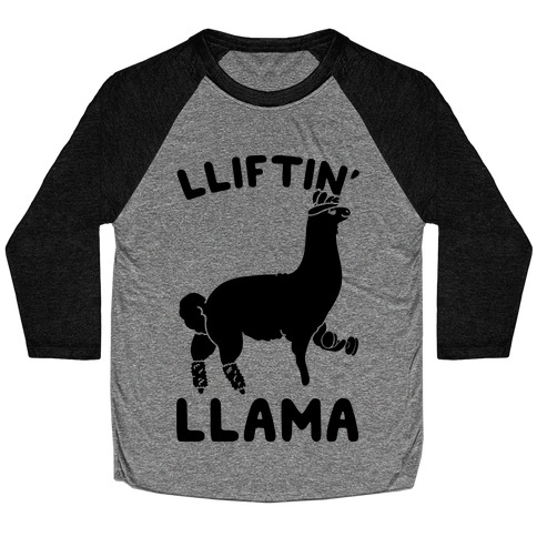 Lifting Llama Baseball Tee