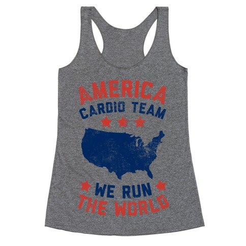 America Cardio Team (We Run The World) Racerback Tank Top