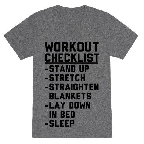 Workout Checklist V-Neck Tee Shirt