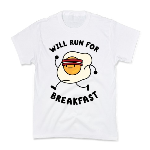 Will Run For Breakfast Kids T-Shirt