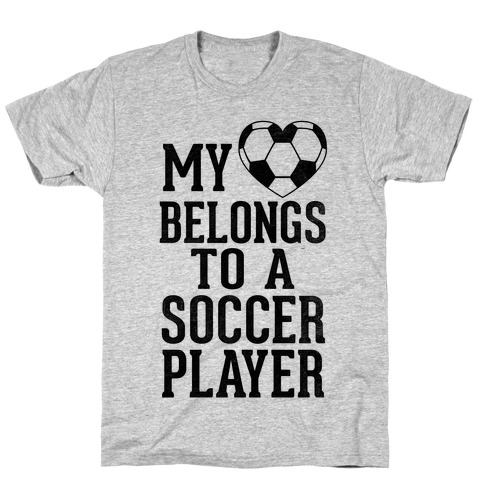 My Heart Belongs to A Soccer Player (Baseball Tee) T-Shirt