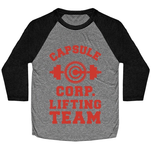 Capsule Corp. Lifting Team Baseball Tee