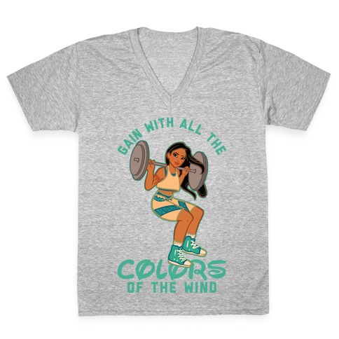 Gain with all the Colors of the Wind Pocahontas Parody V-Neck Tee Shirt