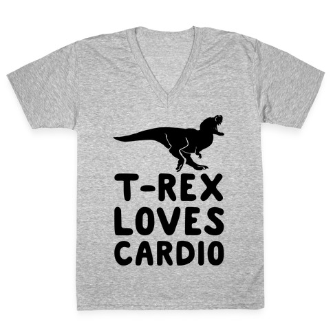 T-Rex Loves Cardio V-Neck Tee Shirt