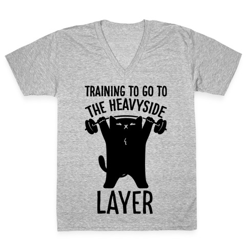 Training To Go To The Heavyside Layer Parody V-Neck Tee Shirt