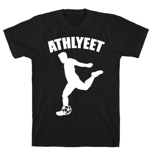 Athlyeet Soccer White Print T-Shirt
