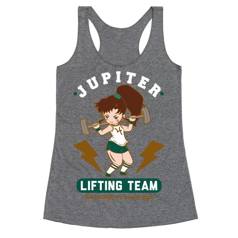 Jupiter Lifting Team Thunder Thighs are Wonder Thighs Racerback Tank Top