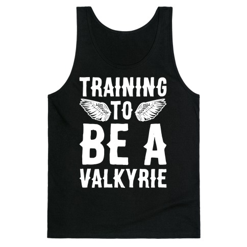 Training To Be A Valkyrie Parody White Print Tank Top
