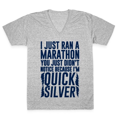 I Just Ran A Marathon V-Neck Tee Shirt