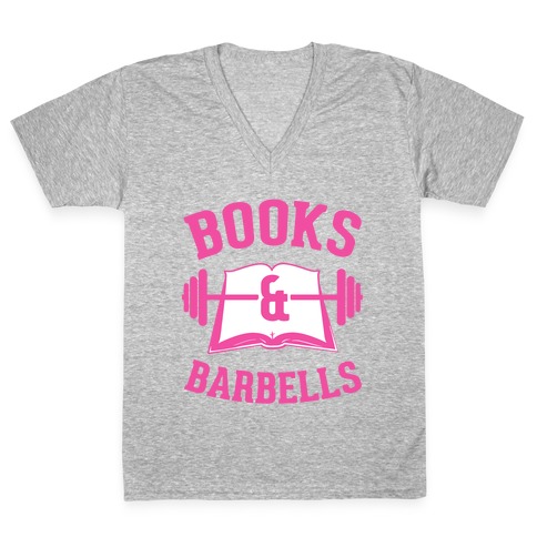 Books & Barbells V-Neck Tee Shirt