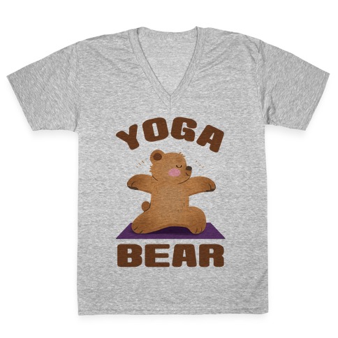 Yoga Bear V-Neck Tee Shirt