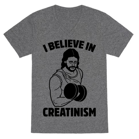 I Believe In Creatinism V-Neck Tee Shirt