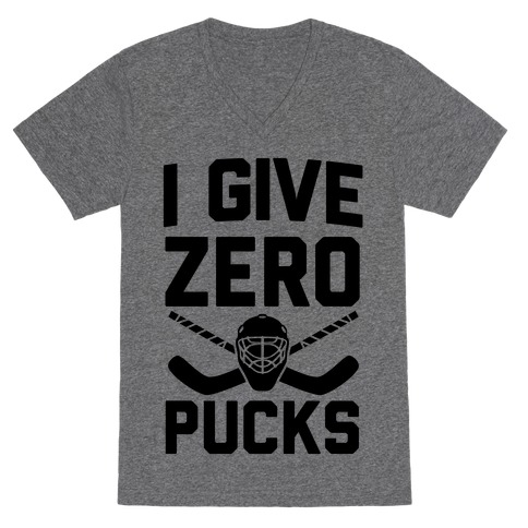 I Give Zero Pucks V-Neck Tee Shirt