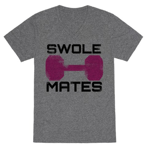 Swole Mates (Pink) V-Neck Tee Shirt