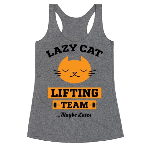 Lazy Cat Lifting Team Racerback Tank Top