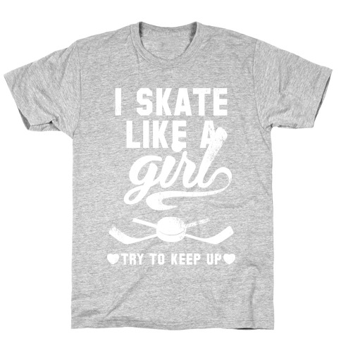 Yeah I Skate Like A Girl (White Ink) T-Shirt