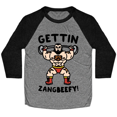 Gettin Zangbeefy Parody Baseball Tee