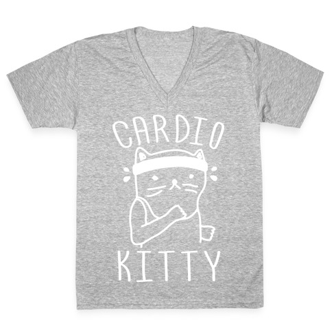 Cardio Kitty V-Neck Tee Shirt