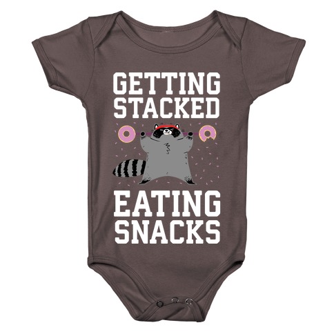 Getting Stacked Eating Snacks Baby One-Piece