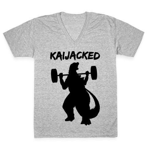 Kaijacked Kaiju Gozilla V-Neck Tee Shirt