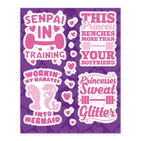 Fitness Princess Stickers and Decal Sheet
