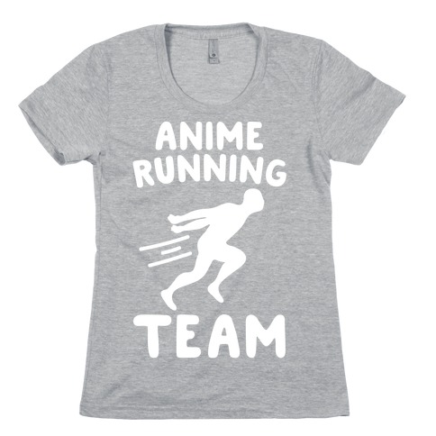 Anime Running Team White Print Womens T-Shirt