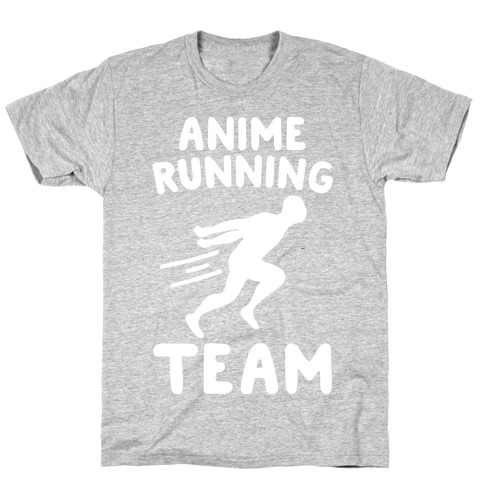 Anime Running Team White Print T-Shirt