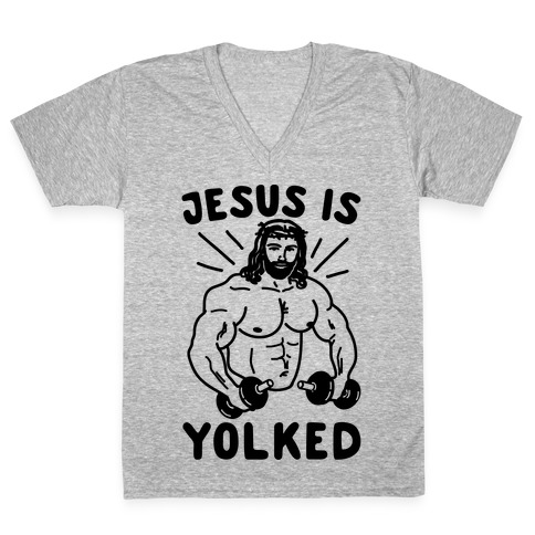 Jesus Is Yolked V-Neck Tee Shirt