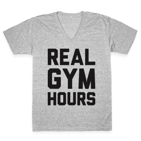 Real Gym Hours V-Neck Tee Shirt