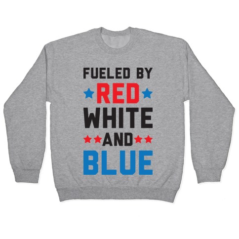 red white and blue pullover