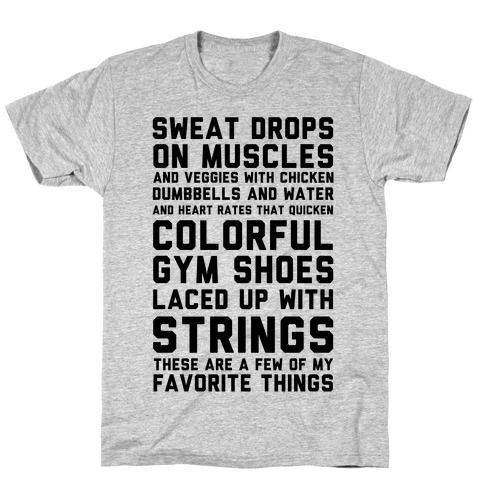 Sweat Drops On Muscles And Veggies With Chicken T-Shirt