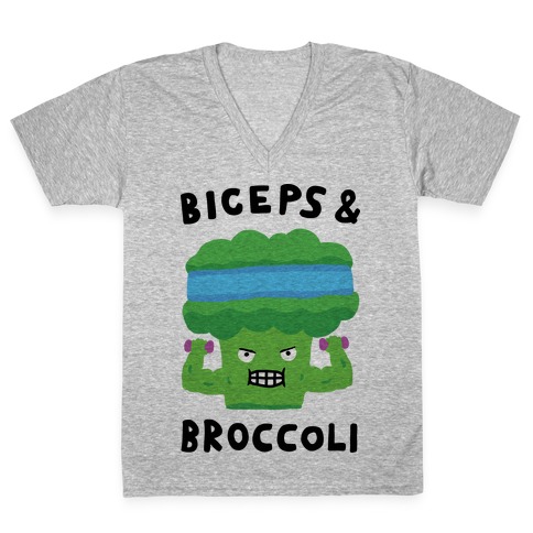 Biceps And Broccoli V-Neck Tee Shirt
