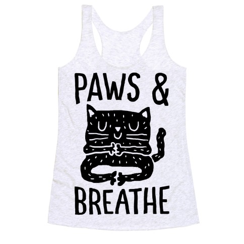 Paws And Breathe Yoga Cat Racerback Tank Top