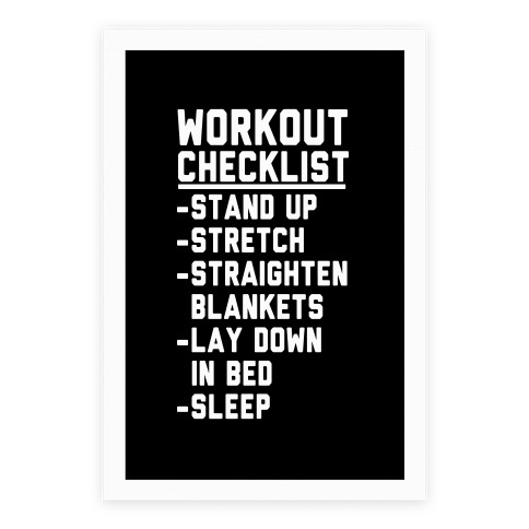 Workout Checklist Poster