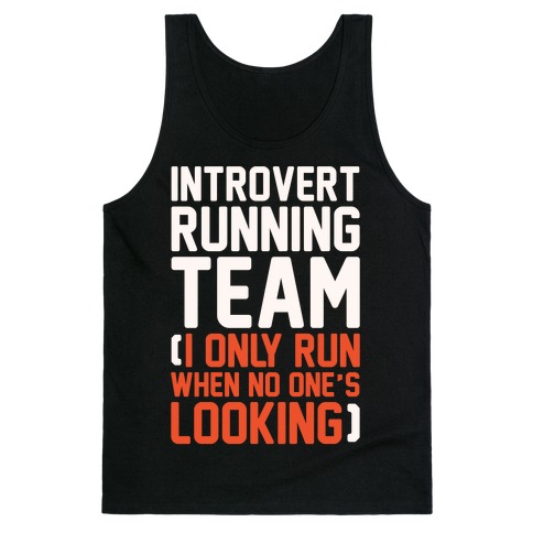Introvert Running Team White Print Tank Top