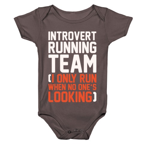 Introvert Running Team White Print Baby One-Piece