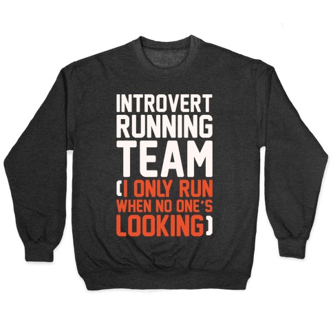 Introvert Running Team White Print Pullover