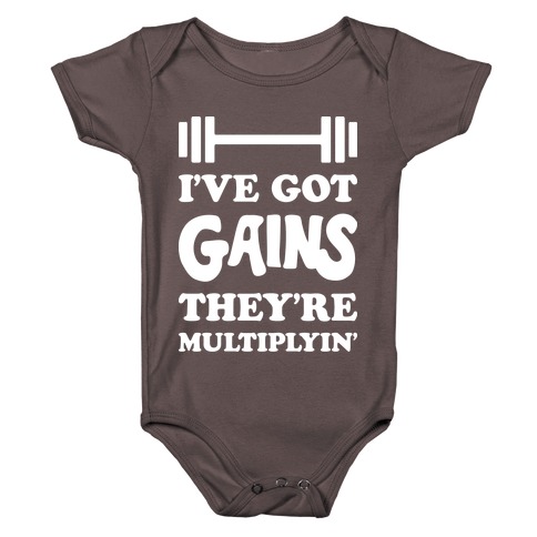 I've Got Gains They're Multiplyin' Grease Parody Baby One-Piece