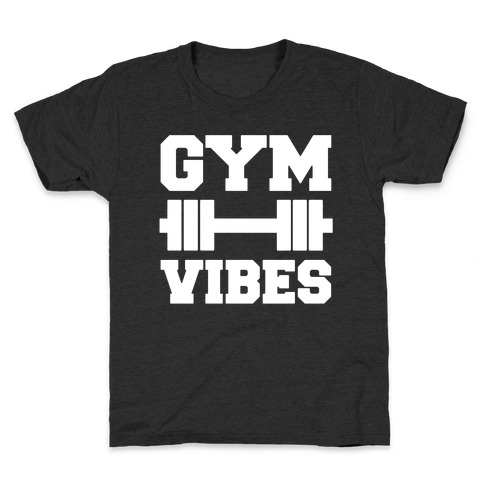 Gym Vibes White Print Kids T-Shirt