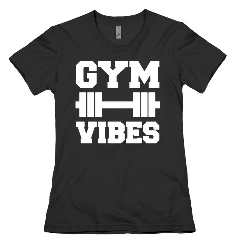 Gym Vibes White Print Womens T-Shirt