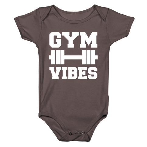 Gym Vibes White Print Baby One-Piece