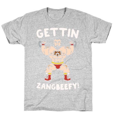 Gettin Zangbeefy Parody White Print T-Shirt