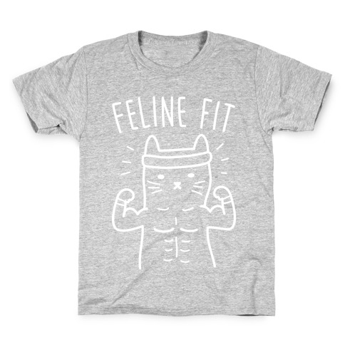 Feline Fit (White) Kids T-Shirt