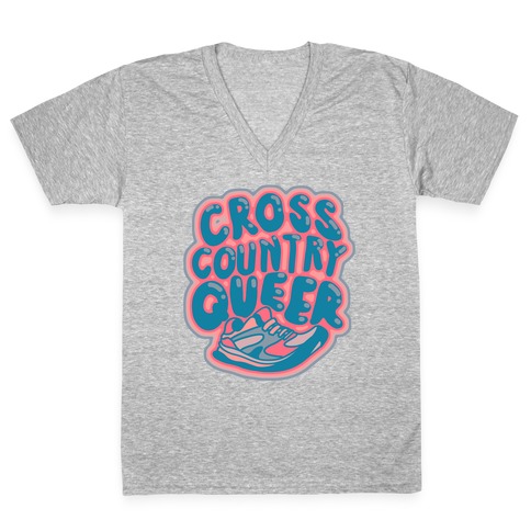 Cross Country Queer V-Neck Tee Shirt