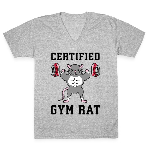 Certified Gym Rat V-Neck Tee Shirt
