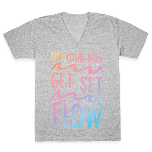 On Your Mat Get Set Flow Yoga V-Neck Tee Shirt