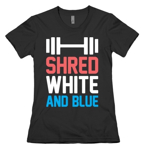 Shred White And Blue Womens T-Shirt